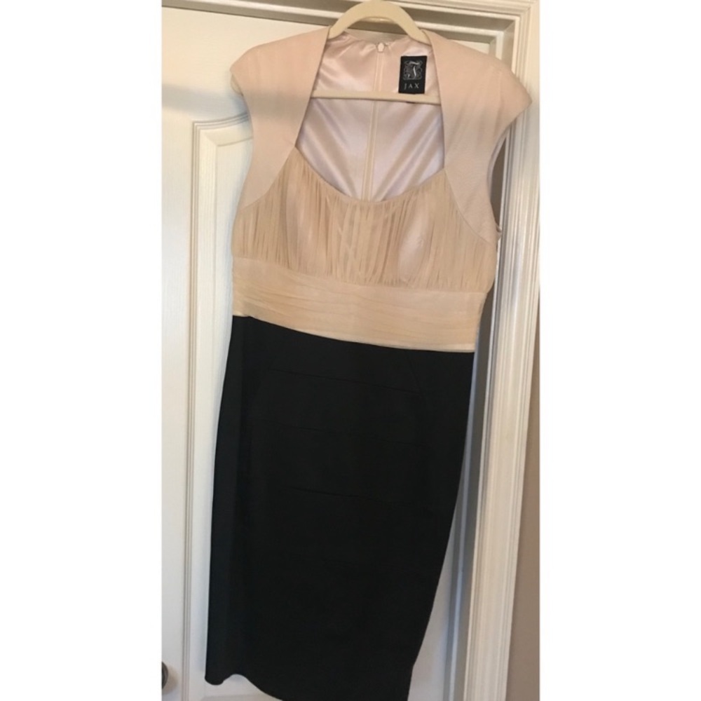 JAX Black and Cream Midi Dress